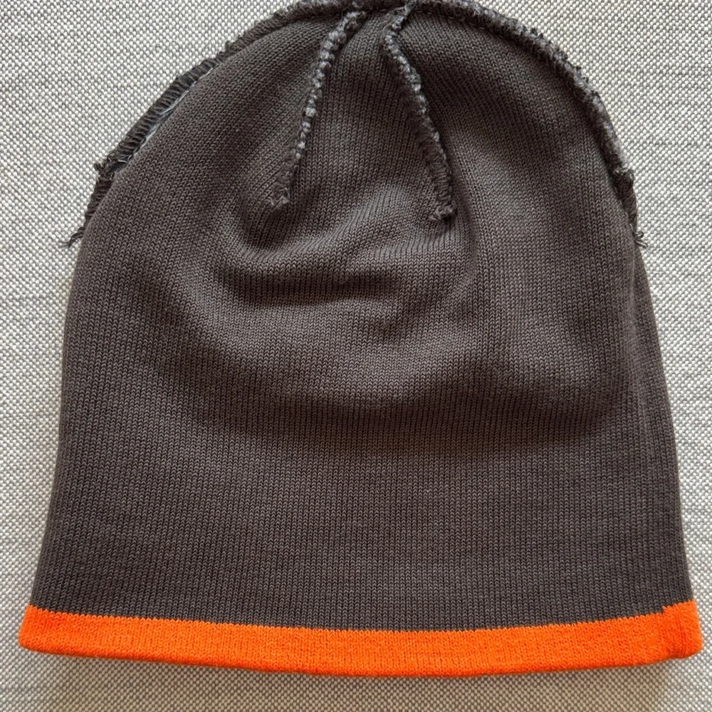 Kids Gray and Orange 'TIGERS' Knit Beanie